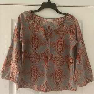 Nili Lotan cotton multicolored top blouse women’s size M